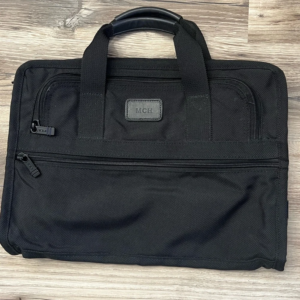 Vintage Tumi Slim Laptop Briefcase Black Ballistic Nylon Bag